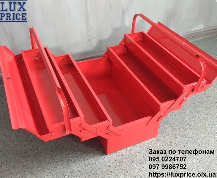 Ящик для инструментов металлический 450 мм, 5 секций INTERTOOL HT-5045