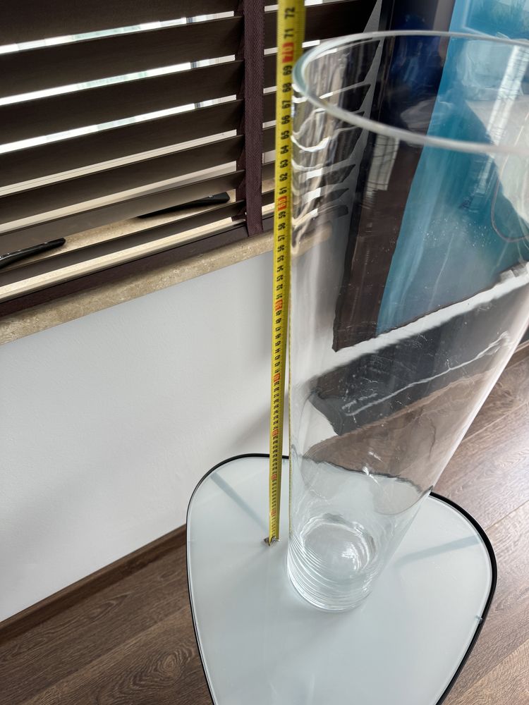 Wazon szklany grube szkło wysokość 70 cm. średnica 19 cm