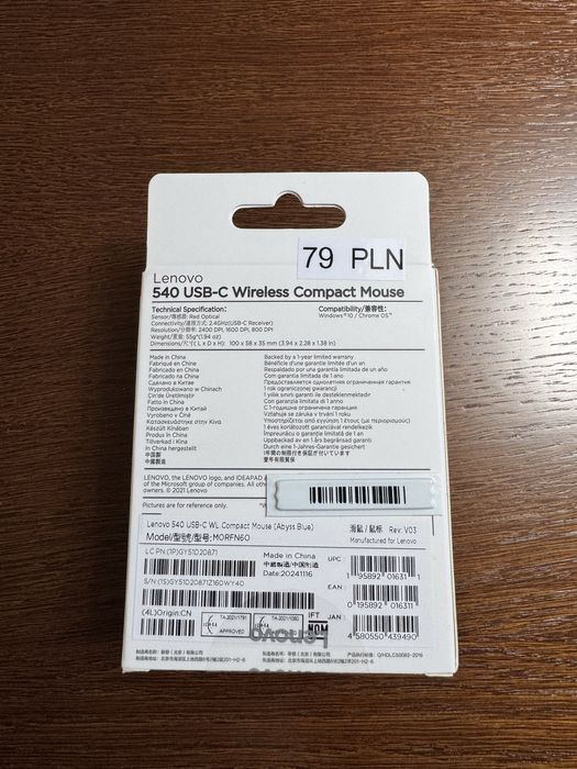Mysz LENOVO 540 USB-C Wireless