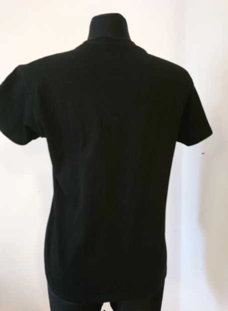 Czarna damska koszulka, tshirt z czerwonym napisem, r XS,