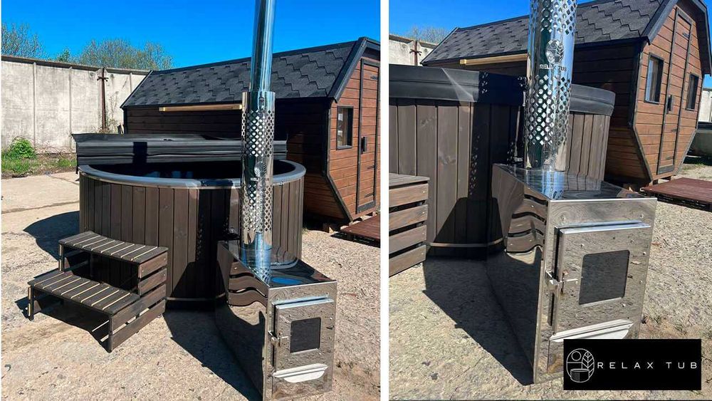 Чан для великої компанії на 8-10 осіб. Спа -купіль на дровах