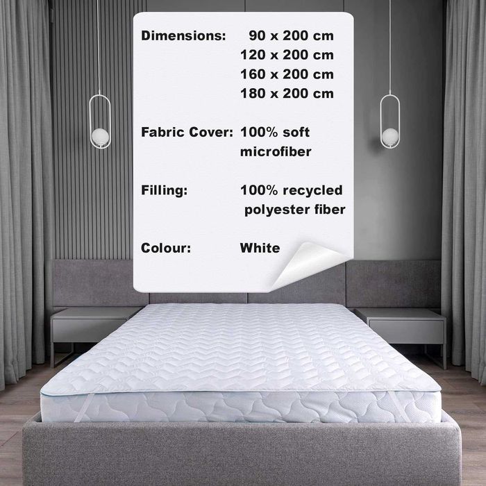 Nowy ochraniacz na materac/topper/nakładka /180x200cm/FAM HOME!A1045!