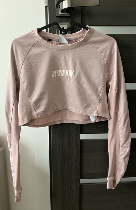 Sportowa, modna bluza (crop-top)w kolorze pudrowego różu, Gymshark, XS