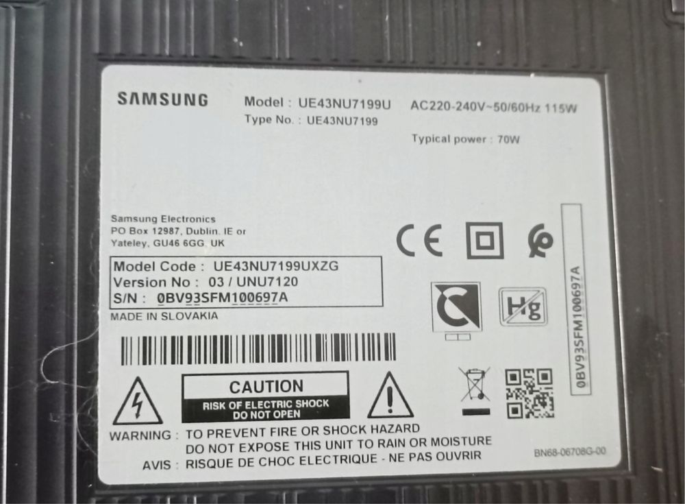 Telewizor LED Samsung UE43NU7192UXXH 43" 4K UHD czarny