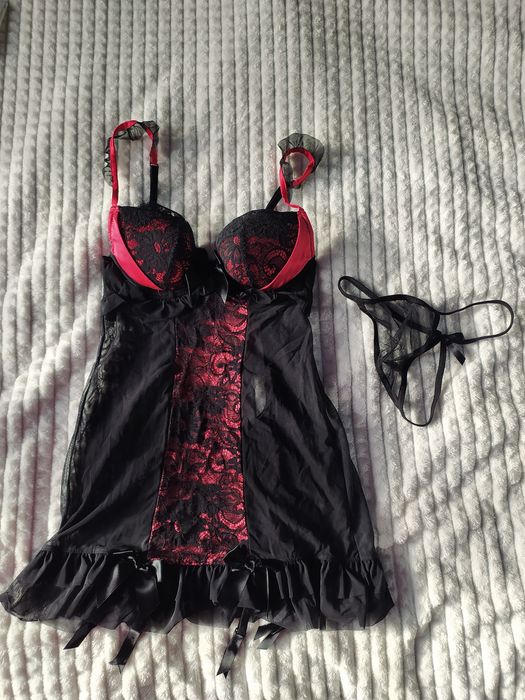 Кружевний комплект Anne Summers червоно чорний