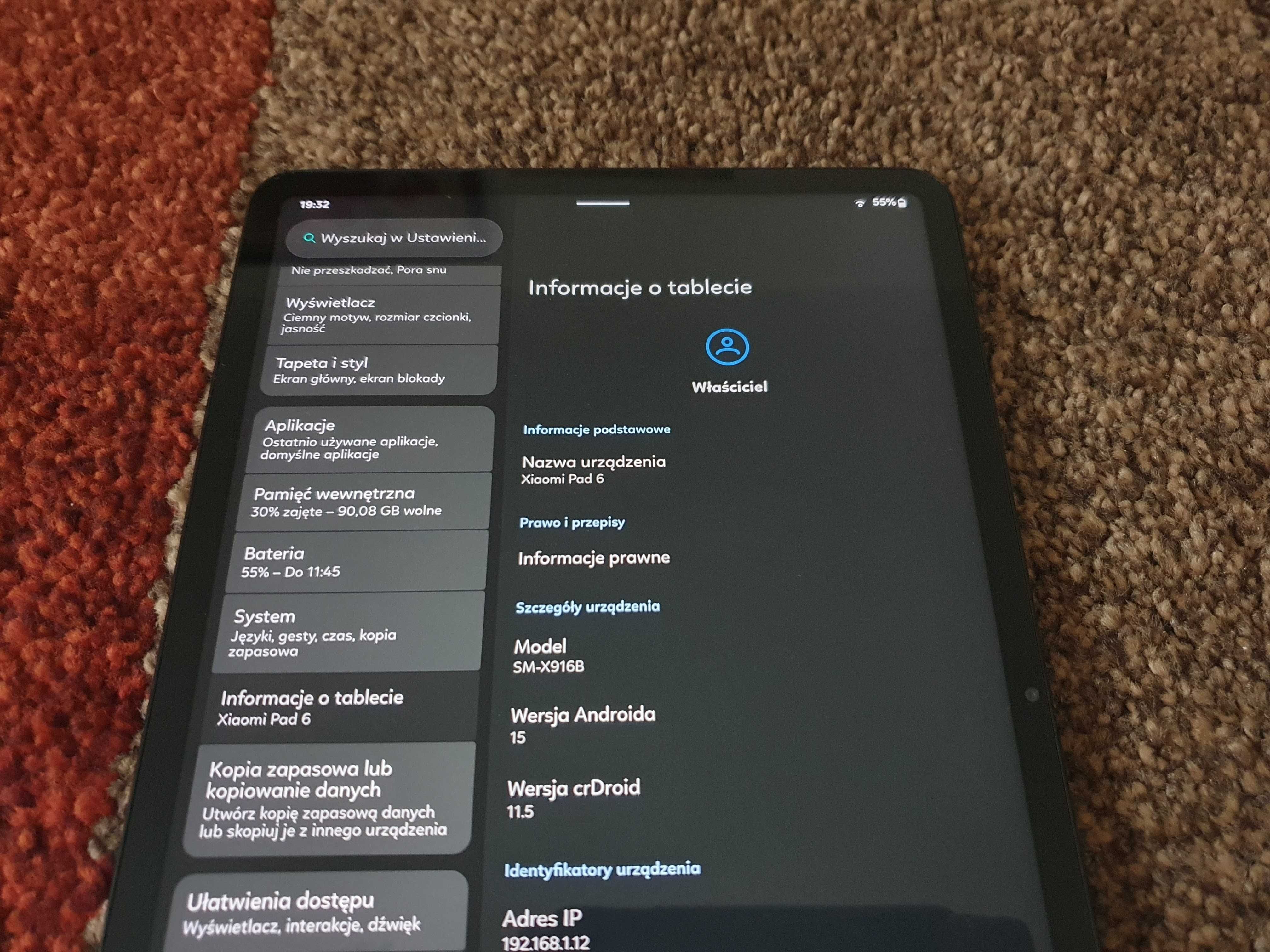 Tablet Xiaomi Mi Pad 6 6/128GB Szary