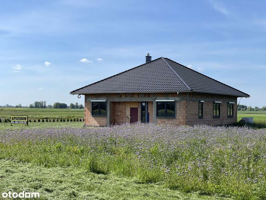 **REZERWACJA** - umowa przedwstępna/Nowy dom 126m²,duża piękna działka