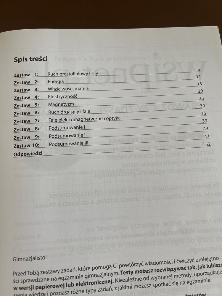 Fizyka trening przed egzaminem WSiP