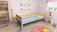 Łóżko dziecięce z barierka drewniane dla dziecka dwie wysokości