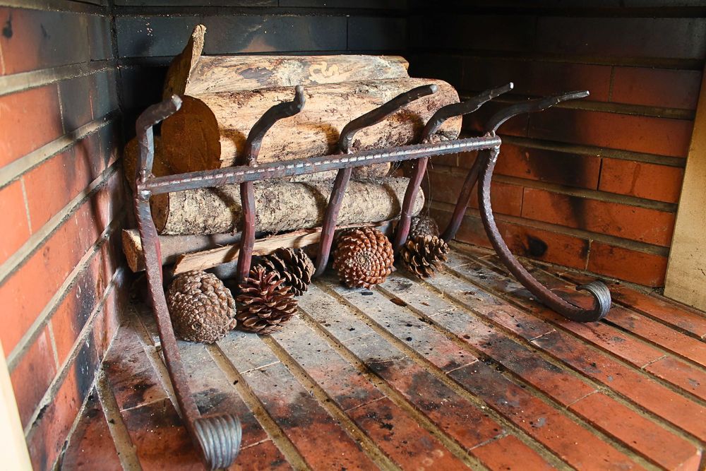 Grelha para lareira em aço grosso