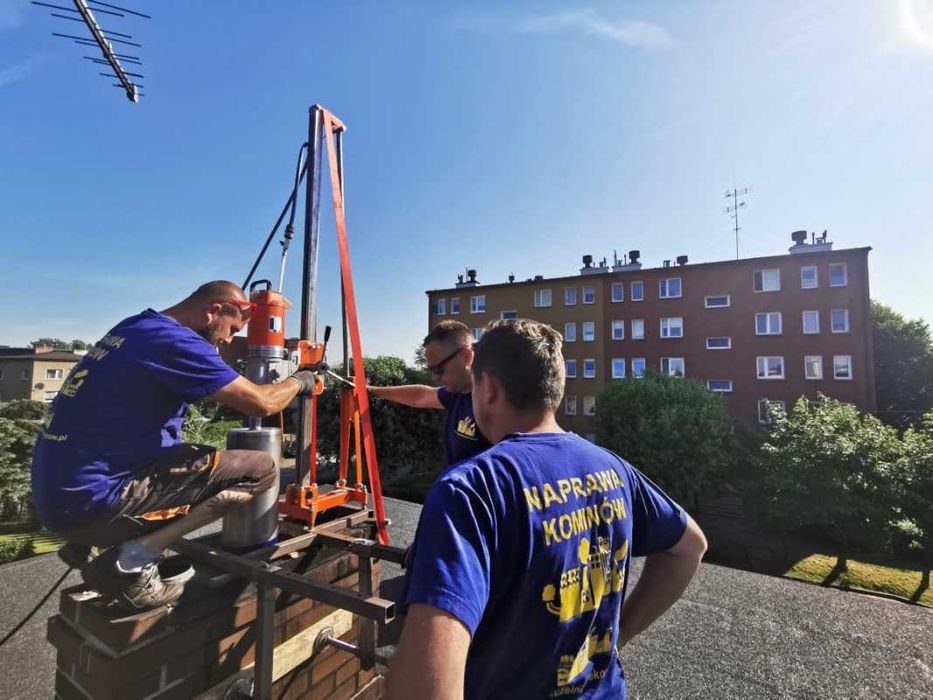 Frezowanie komina wkład ceramiczny rozwiercanie naprawa komina