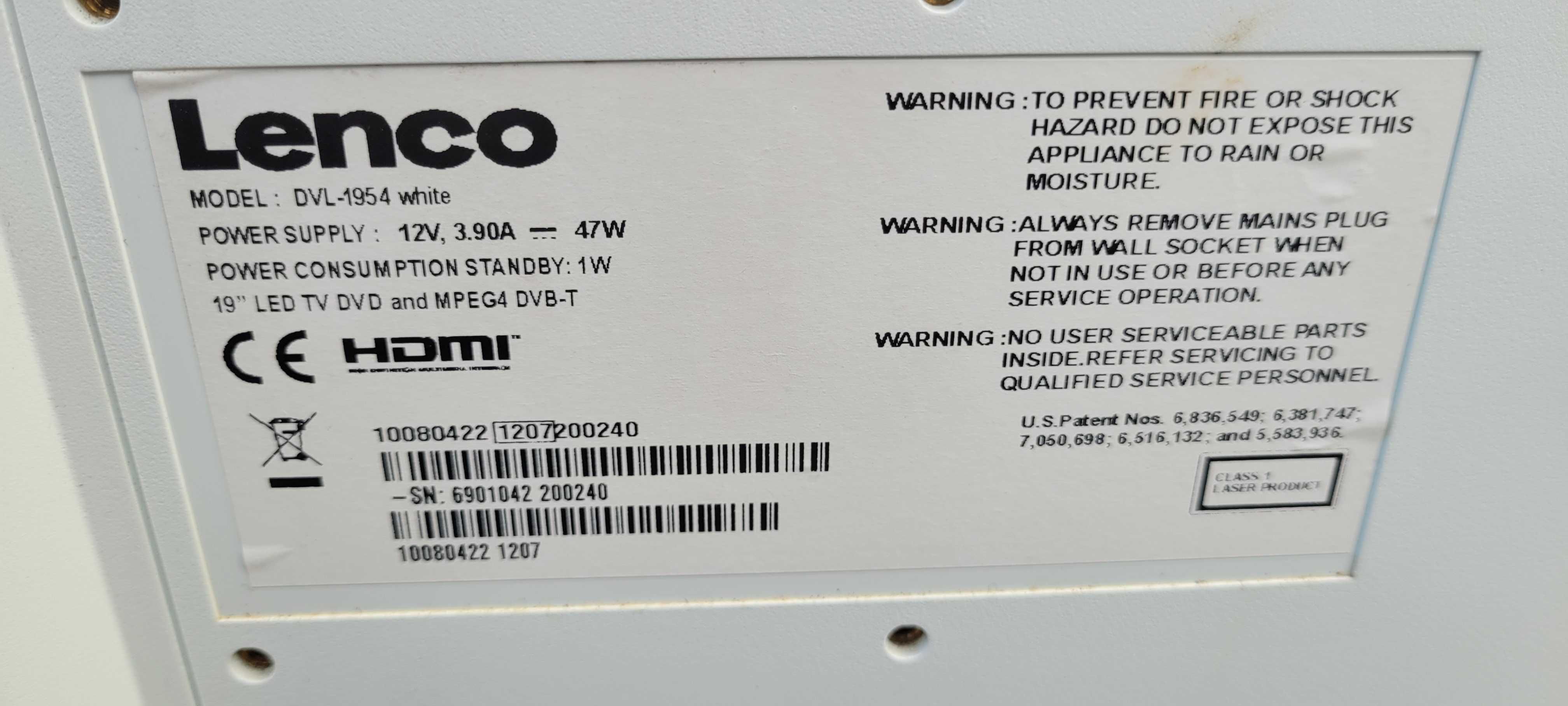 TV LENCO 19cali 230V/12V, hdmi, do kampingu,TIR-a,na działke,wysylka