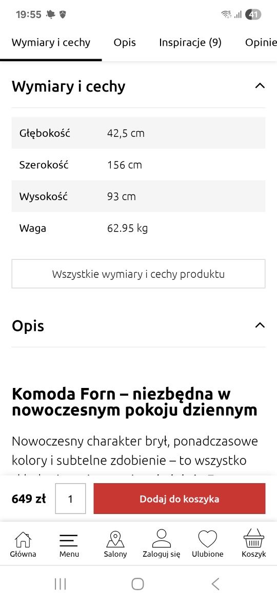 BRW FORN szafa plus komoda