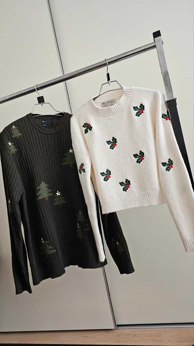 Красивые джемперы с зимним принтом р-р S/М