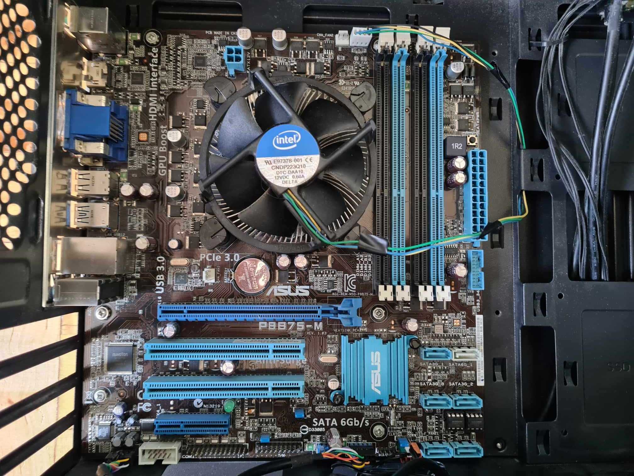 Płyta główna Asus P8B75-M, DualDDR3 + i5-3470 4x3.2 GHz + chłodzenie