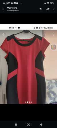 Czerwona czarna sukienka 44