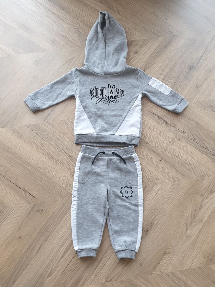 Dres szary dziecięcy komplet bluza zestaw