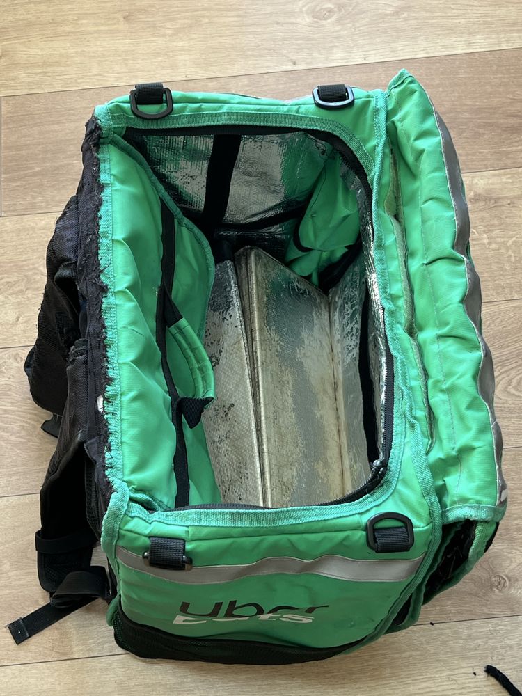 Bag uber eats com detalhe no ziper de cima