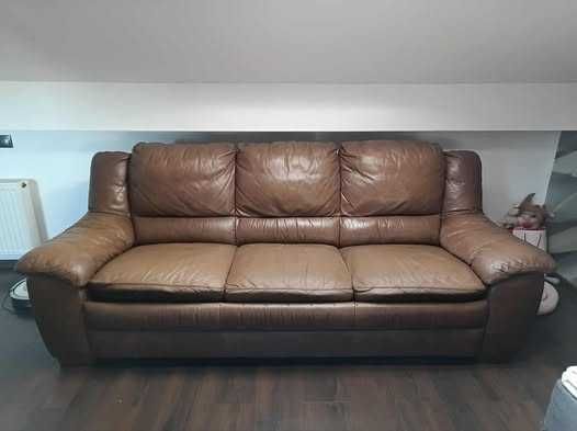 Sofa skórzana z funkcją spania