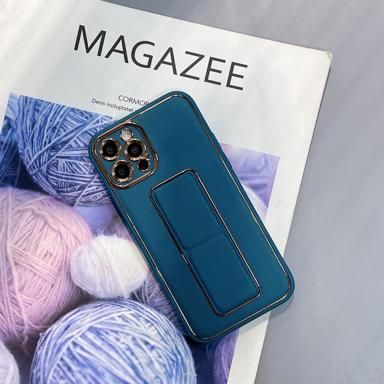 New Kickstand Case Etui Do Iphone 12 Z Podstawką Niebieski