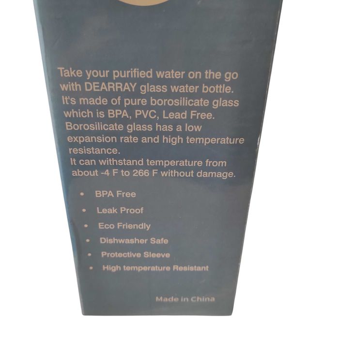 Szklana Butelka ze Słomką I Neoprenowym Rękawem z paskiem 1litr