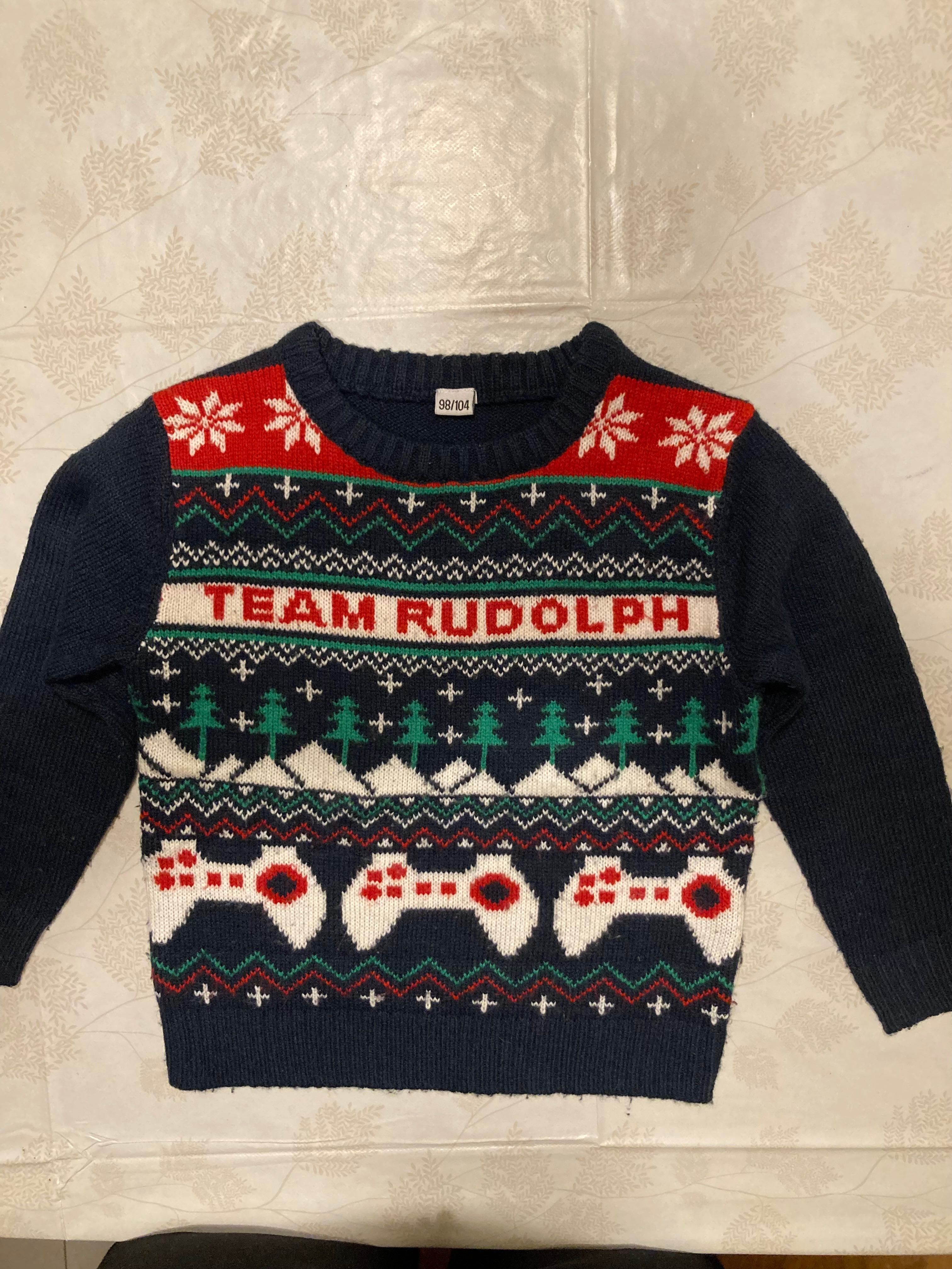 Sweter świąteczny Team Rudolph, rozm. 98/104