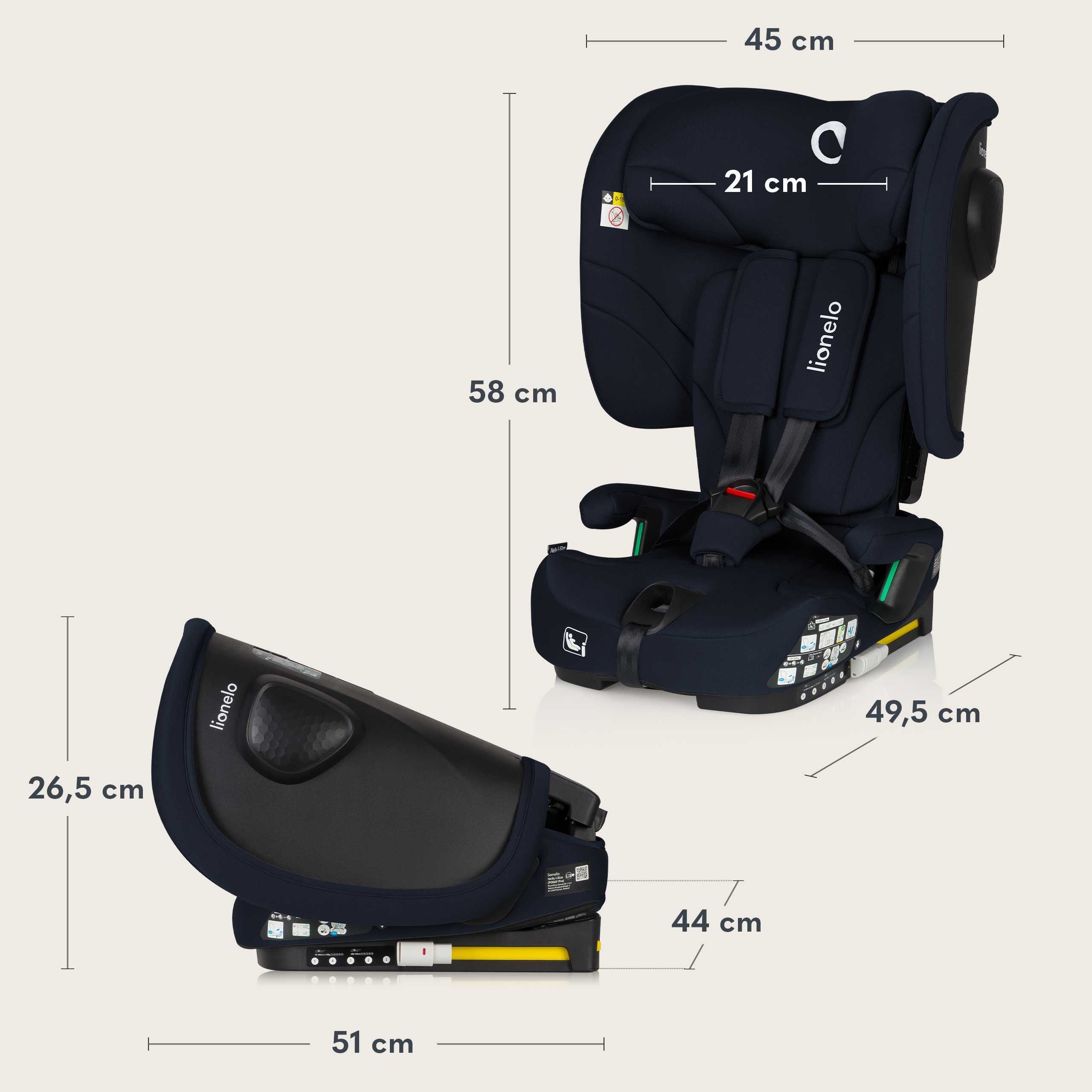 Fotelik samochodowy ISOFIX 9-36kg regulacja oparcia Lionelo Nelly