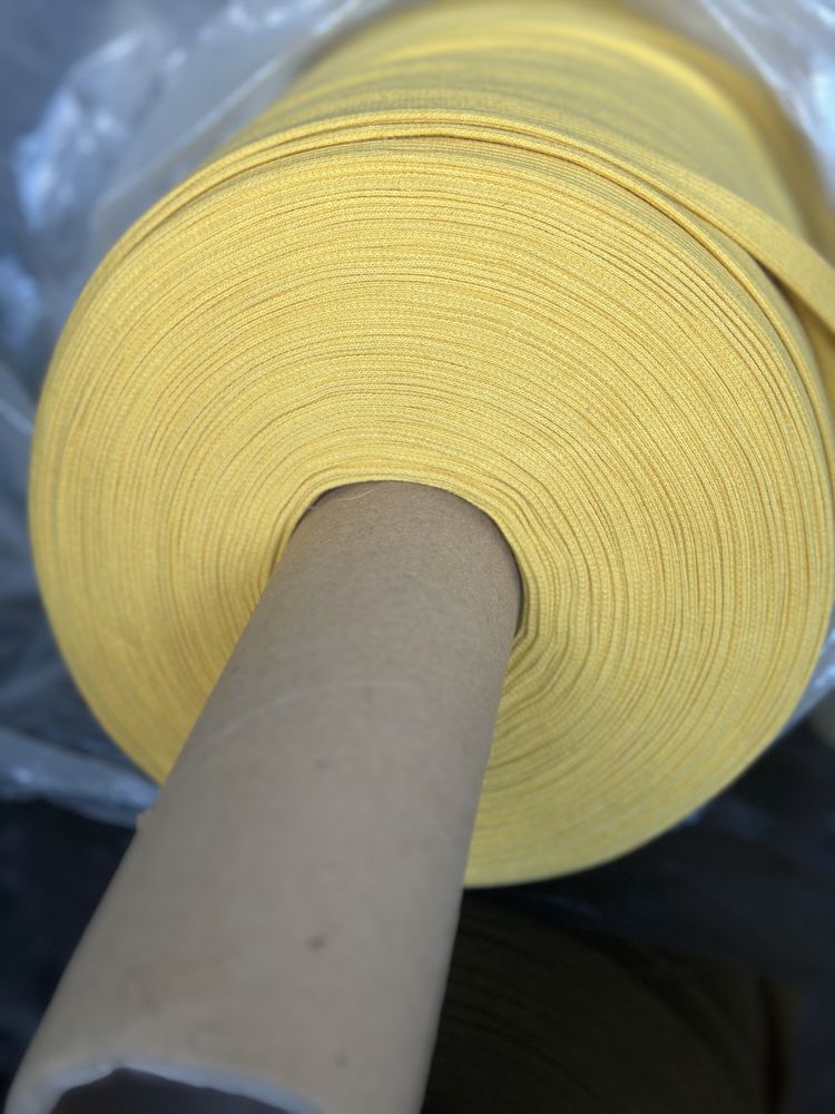 Dzianina żółta, ściągacz bawelniany prążek Yaro-Tex, gramarura 280