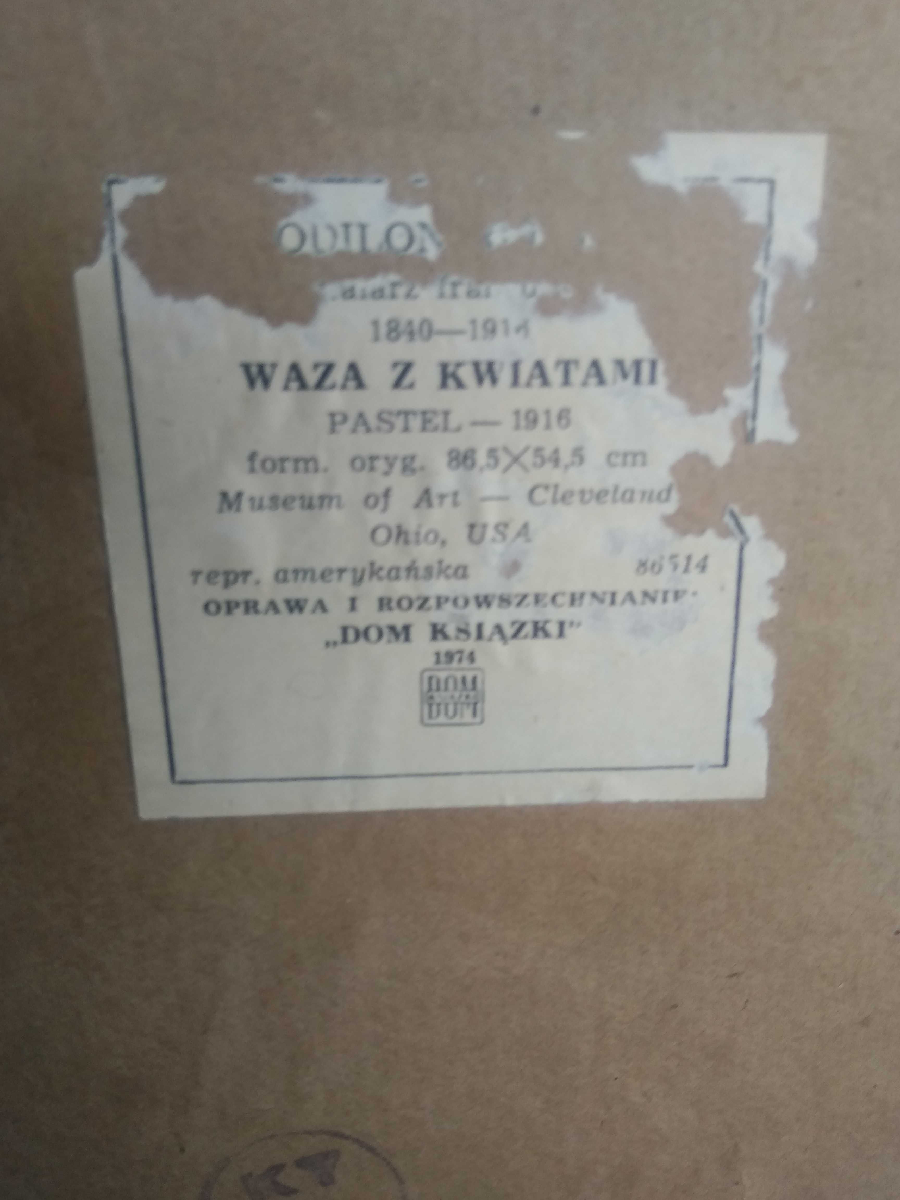 Sprzedam reprodukcja obrazu Waza z Kwiatami w ramie