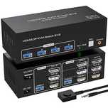 Navceker Потрійний монітор, 8K, HDMI, KVM-перемикач 2x3