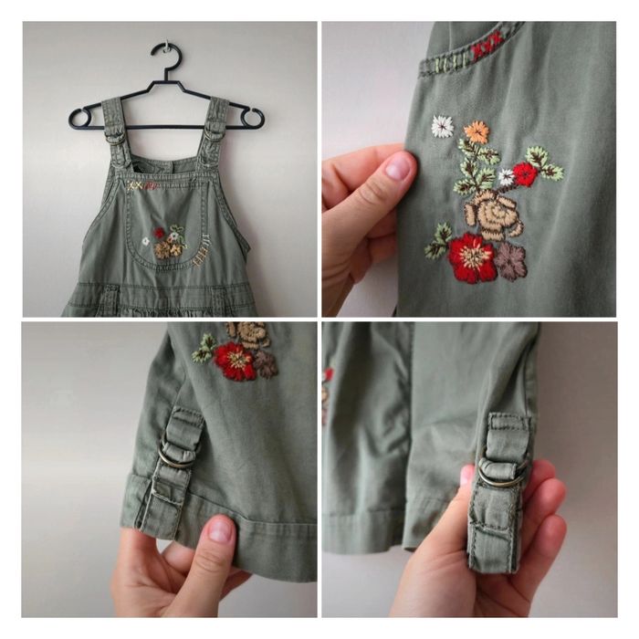 Sukienka ogrodniczka khaki dziewczęca Next r. 104