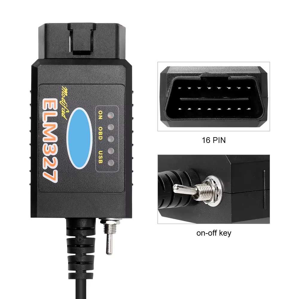 ELM327 V1.5 FTDI OBD2 USB Scanner