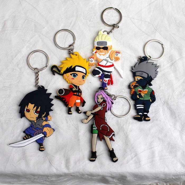 5 pcs Naruto Portachaves em Silica Gel