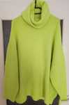Neonowy oversize sweter golf luźny damski długi rękaw akryl