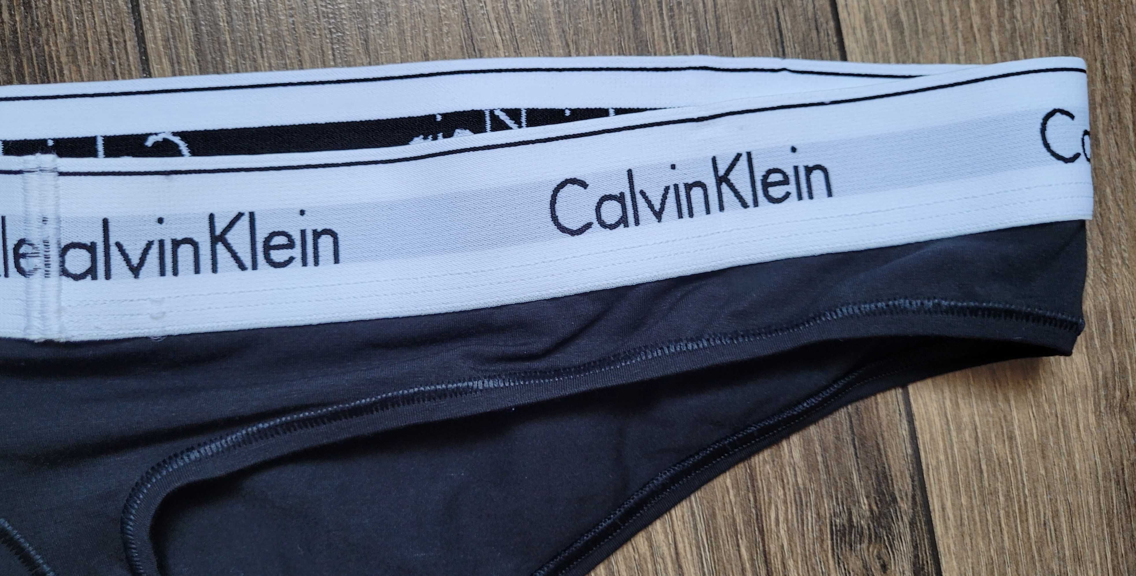 Calvin Klein Modern Thong damskie majtki stringi 3XL czarne logo NOWE