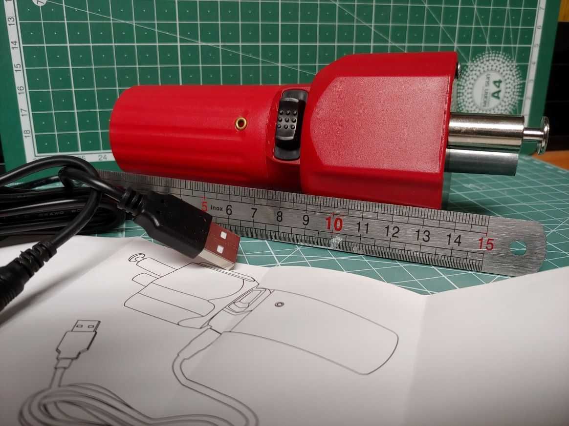 Двигун для мангалу, гриля/барбекю (5V,USB-кабель в комплекті) червоний