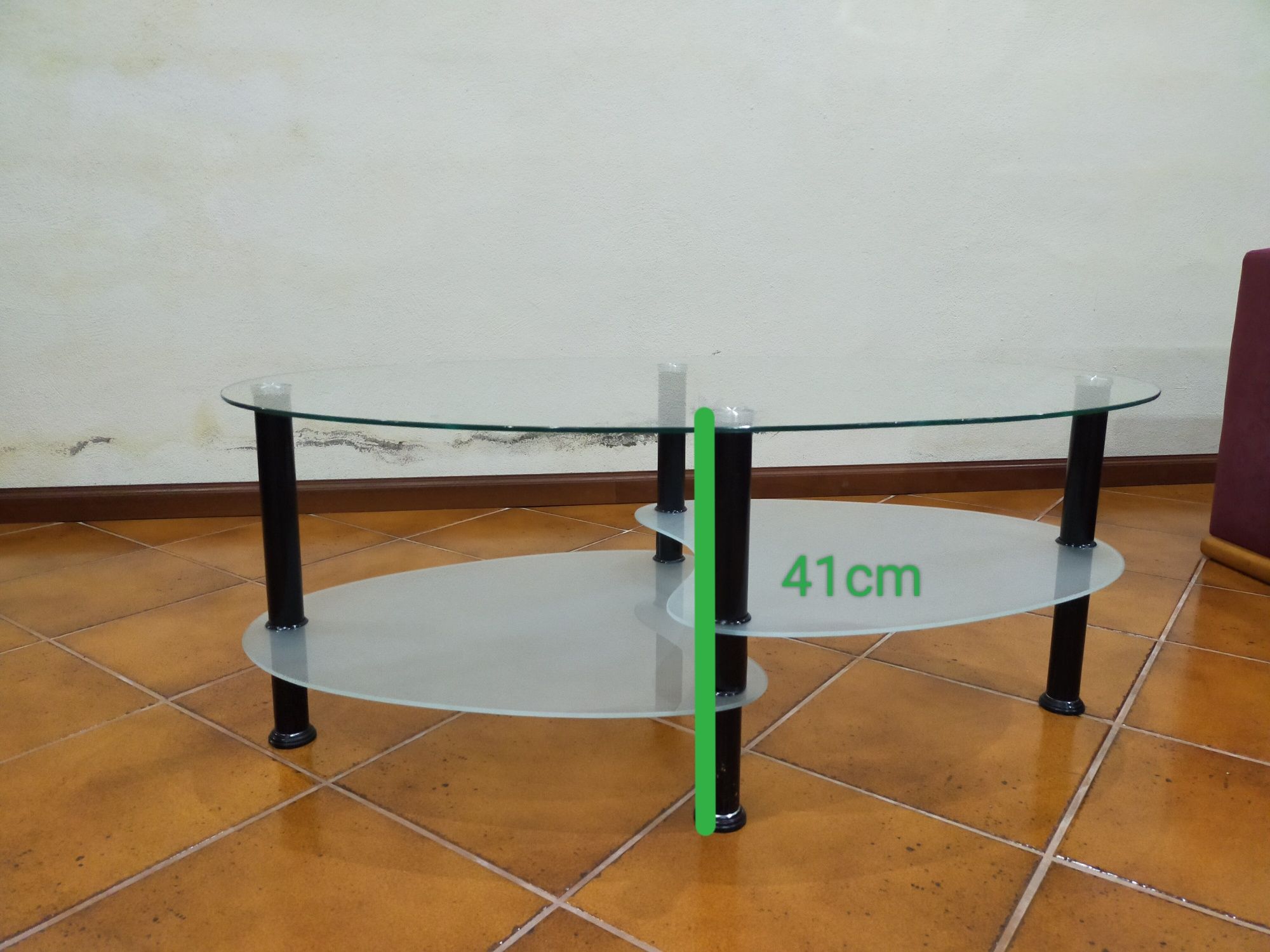 Mesa de apoio de vidro