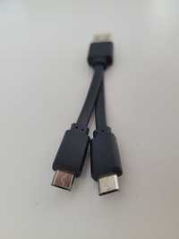 Ładowarka podwójna rozgałęziacz Kabel USB Micro