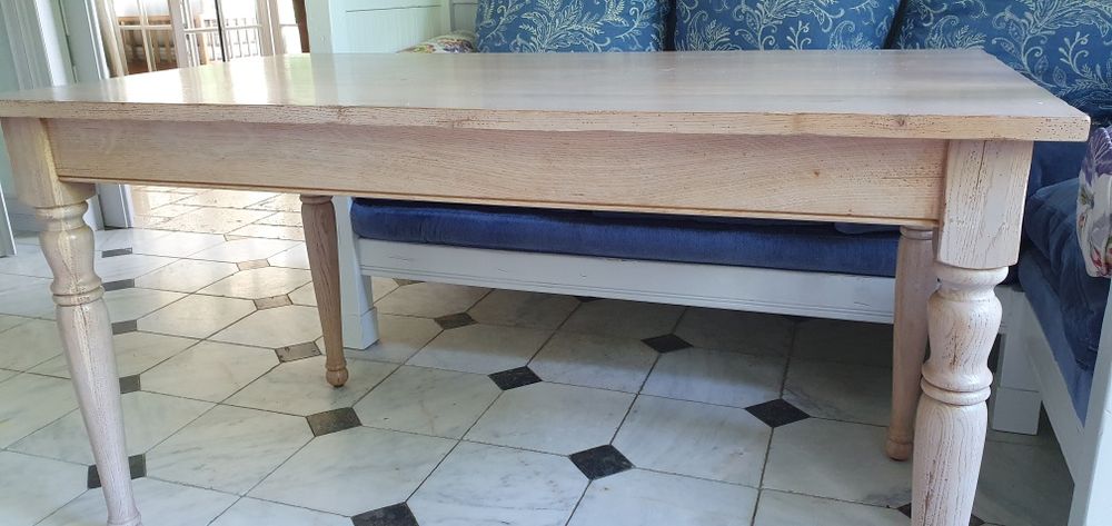 Stół z litego bielonego dębu 140 x 80 cm