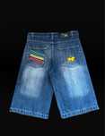 jortsy denim raw blue rap skate hiphop haft embroidered vintage 00s