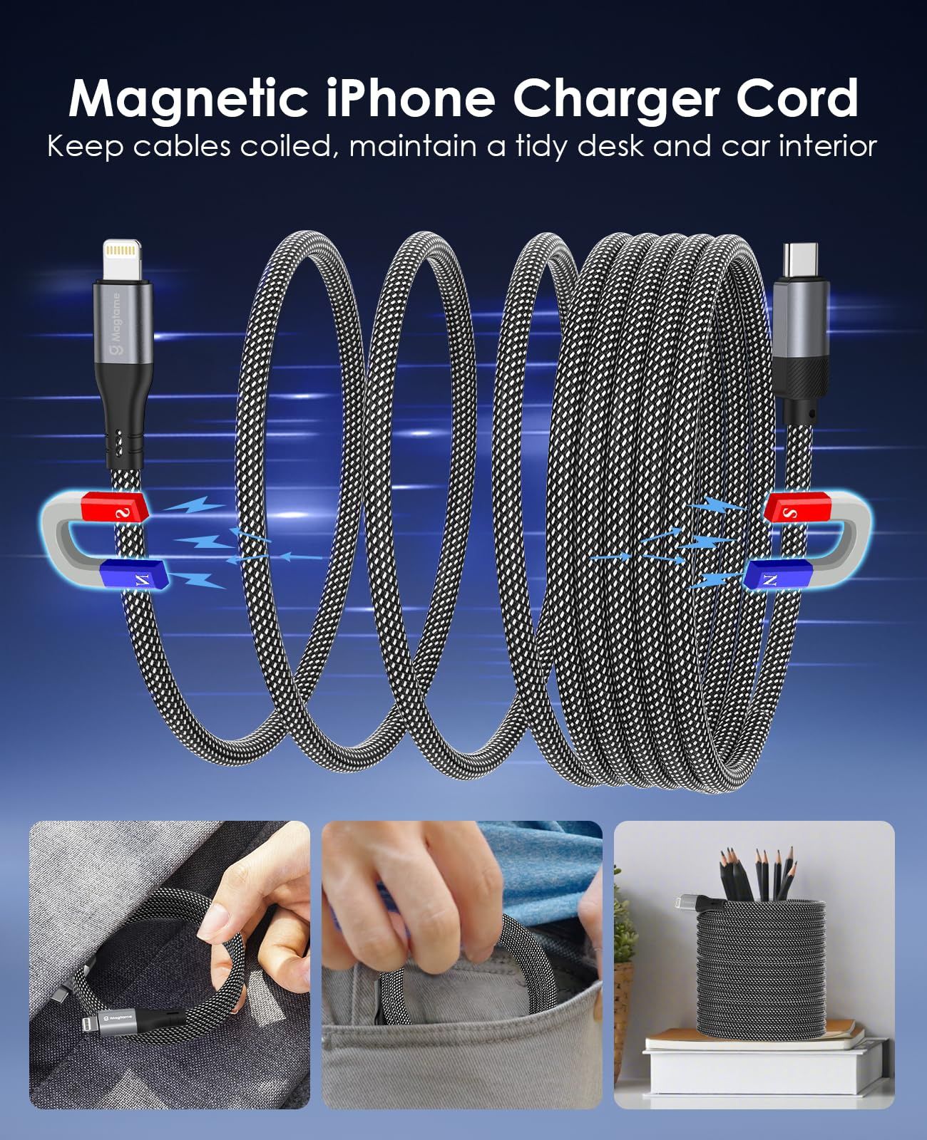 Magtame Magnetyczny kabel USB C do Lightning 1.5 m