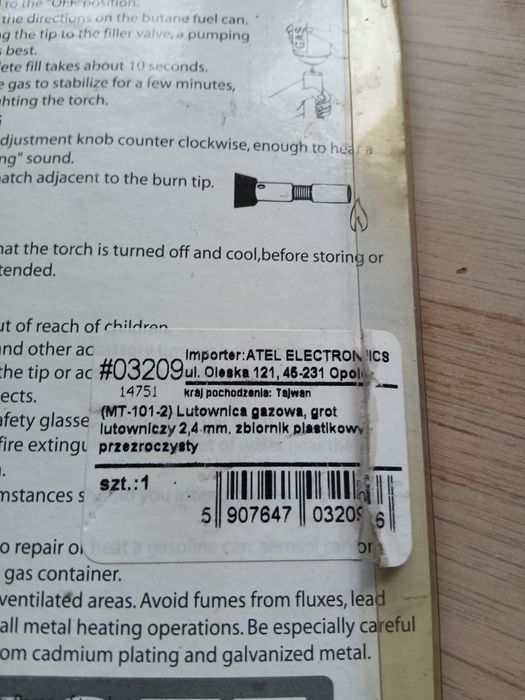 Lutownica gazowa mini