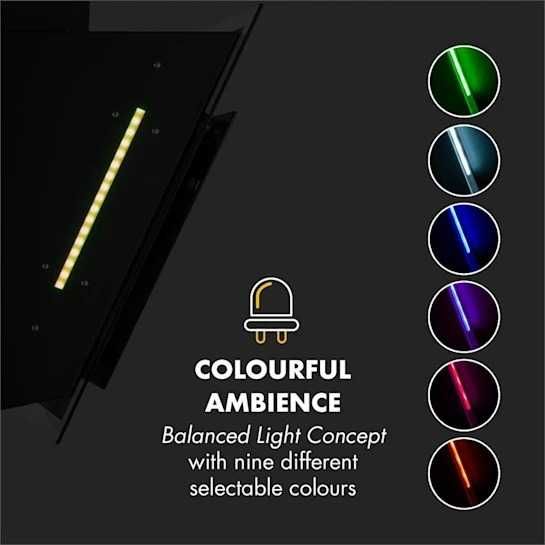 Немецкая Вытяжка Klarstein Mirage 60 550 м3/ч,сенсорная,стеклянная RGB