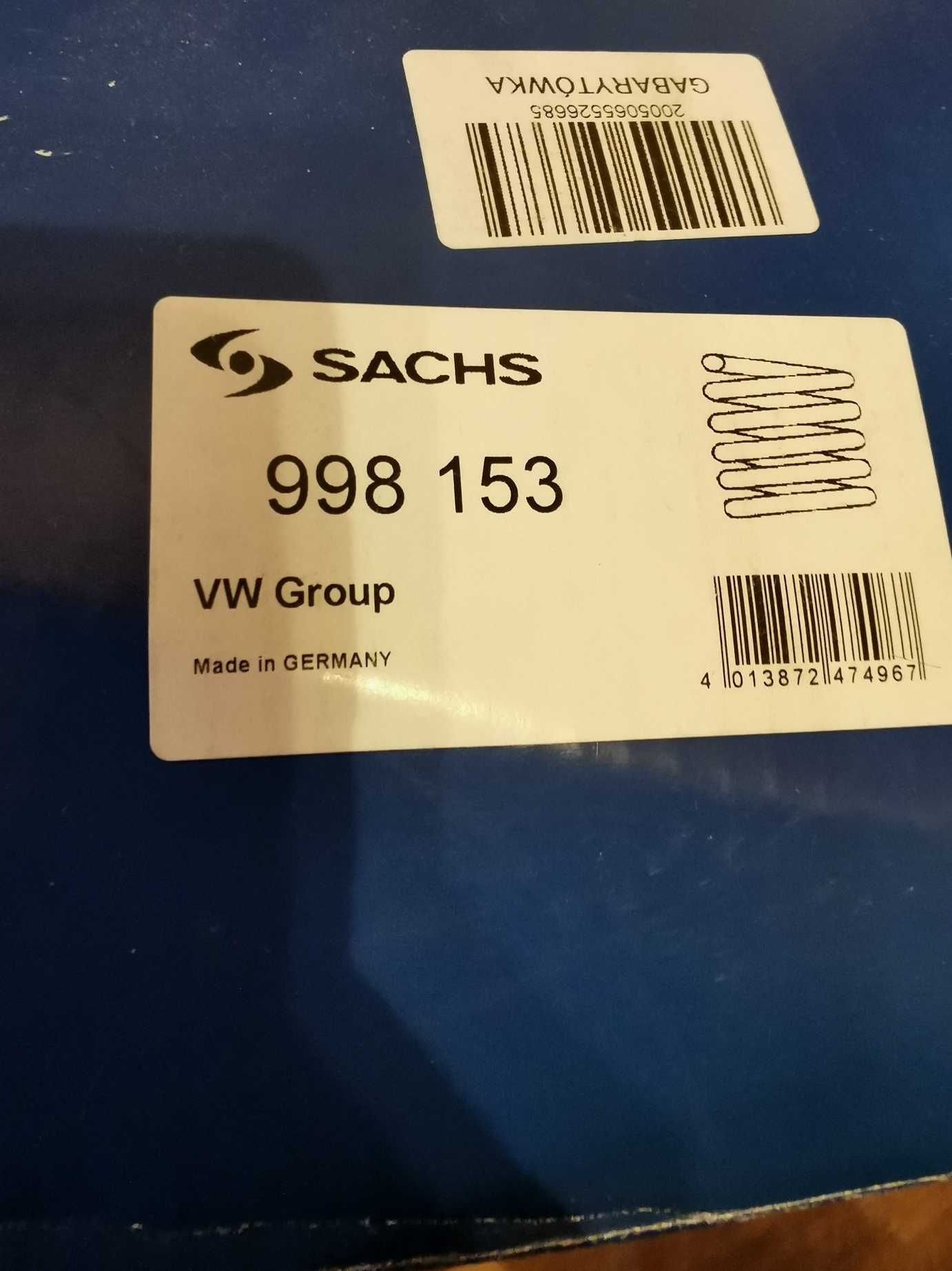 Sprężyny tył SACHS 998 153 VW Audi  - (NOWE)