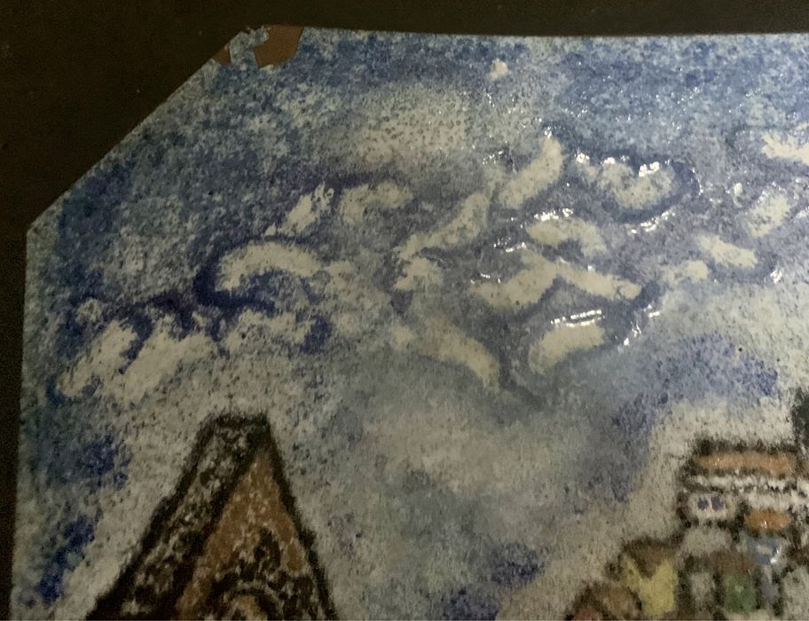 Pintura de Coimbra em prato latão 1979 Autor Cobre Oportunidade