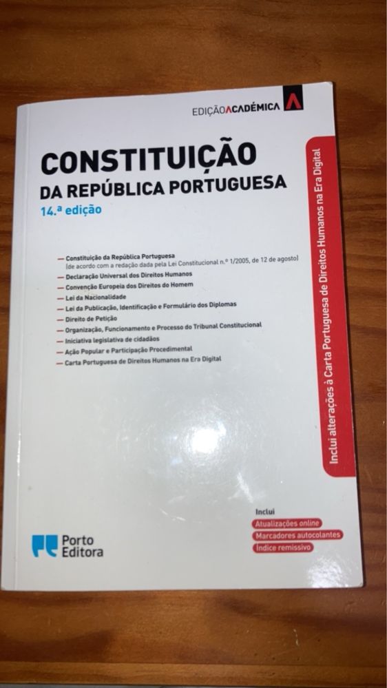 Constituição da república portuguesa livro