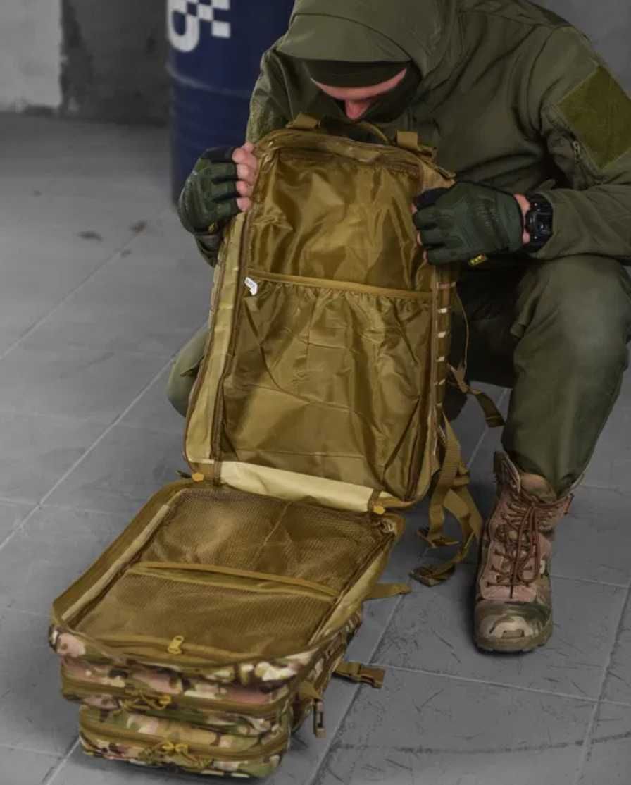 Тактический военный рюкзак 45л армейский рюкзак штурмовой мультикам