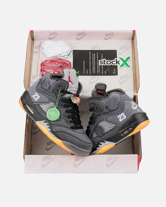 Мужские кроссовки Nike Jordan 5 Retro Off-White "Black" 41-45