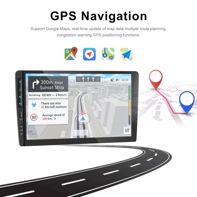 Rádio Android 11 2din 2/32GB CARPLAY GPS WiFi RDS Universal 9' NOVO