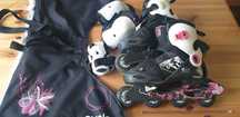 Patins em linha e acessórios de segurança